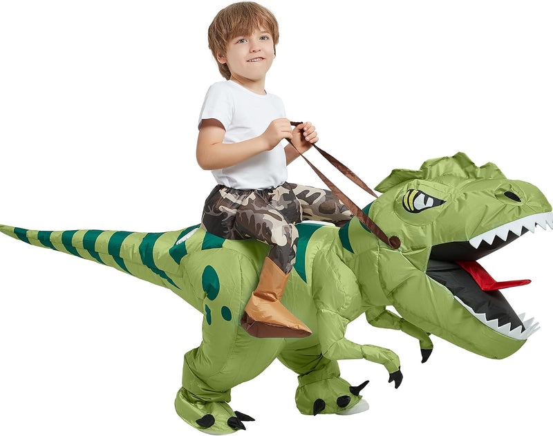 Halloween Inflatable Dinosaur Costume Kids,Blow Up T Rex Suit Boys Girls