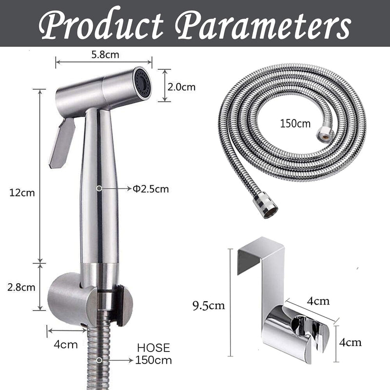 2 Pcs Handheld Bidet Sprayer, Stainless Steel Brushed Nickel Sprayer Toilet Bathroom Shower Head (Style2)
