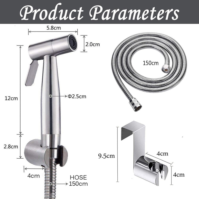 2 Pcs Handheld Bidet Sprayer, Stainless Steel Brushed Nickel Sprayer Toilet Bathroom Shower Head (Style2)