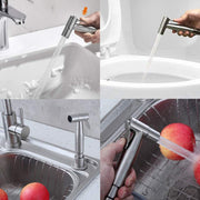 BEONE Handheld Shattaf Set, BEONE Stainless Steel Brushed Toilet Shattaf Baby Cloth Diaper Wash Shower Sprayer Head, for Flush Toilet, Pet Bath, Washing Car, Personal Hygiene