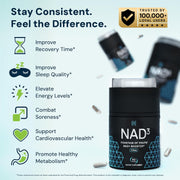 HPN NAD+ Booster (NAD3) Anti Aging Cell Booster True NAD Supplement Cell Regenerator 60 Veggie Capsules