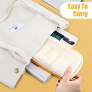 Large Capacity Pencil Case Handheld Pen Pouch Bag for School Office, Turmeric