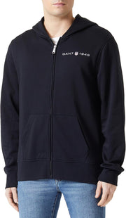 Men's Printed Graphic Full Zip Hoodie - Black