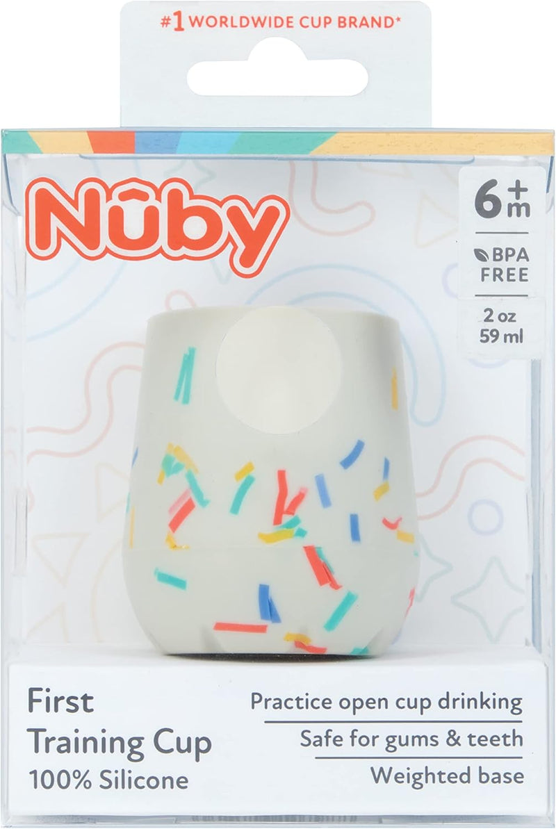 Nuby Silicone Confetti/Sprinkles First Open Training Cup for Baby: 2oz