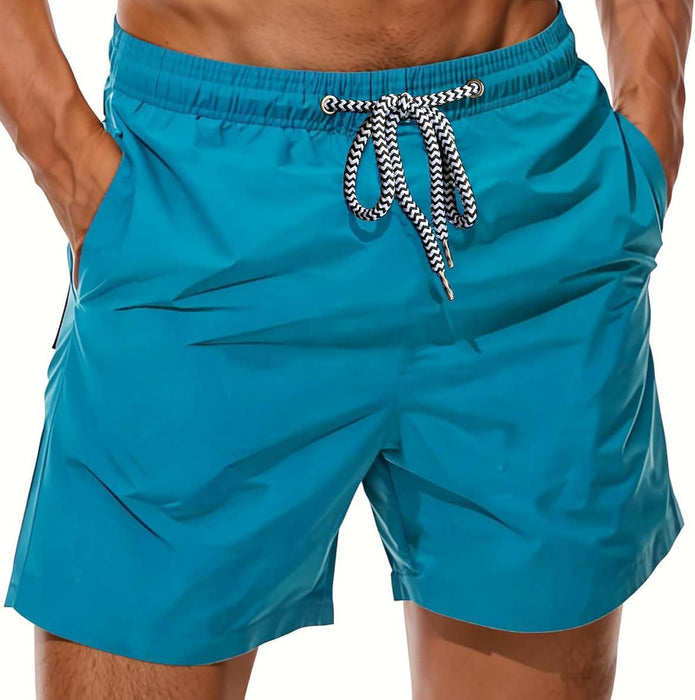 Sun Ora Men's Swim Trunks Quick Dry Swimming Shorts,Mesh Layer Swim Suit Plain Beach Board Shorts with Mesh Pockets