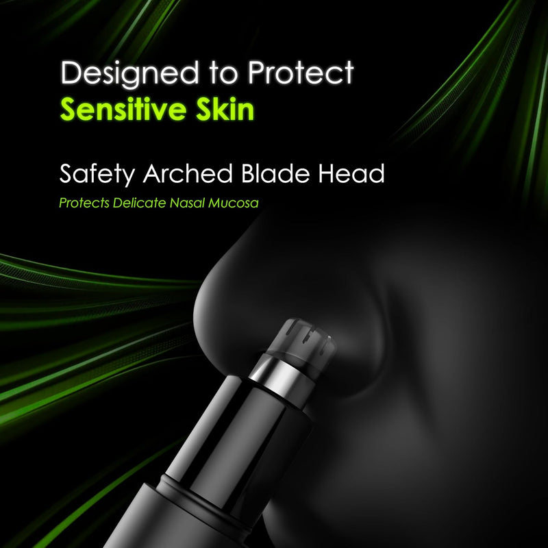 Oraimo Nose Hair Trimmer for Men & Women, 10,000 RPM Stainless Steel Dual-Blade, 360° trimming, Safe & Comfortable, Nose, Ears & Eyebrow Hair Trimmer, No Pulling, Sleek & Portable Design for Travel