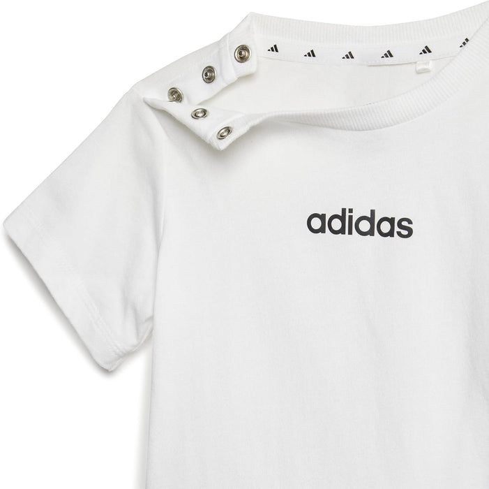 adidas I LIN T-SET Suits for Unisex Child WHITE/BLACK, 1-2 Years