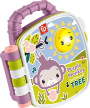 Fisher-Price Baby Toy Purple Monkey Musical Storybook with Lights & Sounds for Infants & Toddlers Ages 6+ Months - Purple Monkey Book