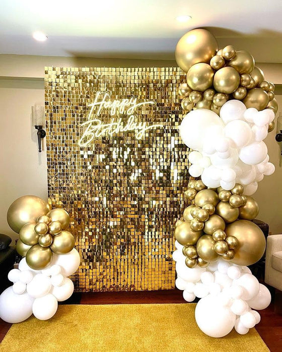 LuoluoHouse Shimmer Wall Panel Sequin Backdrop 36 Panel Birthday Wedding Background Decoration Walls Anniversary Engagement Decorations