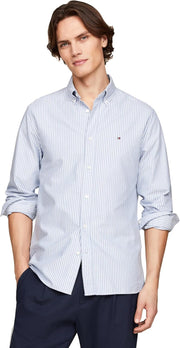 Mens Long Sleeve Oxford Shirts in Regular Fit, Men's Button Down Shirts, Also Available in Big and Tall - Shirt Blue / White