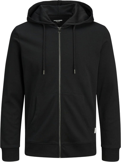Men's Basic Zip Hood Plus Size Sweatshirt - Black