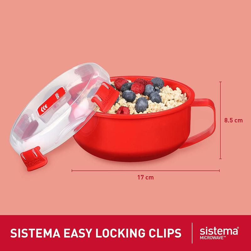 Sistema Microwave Egg Cooker and Poacher with Steam Release Vent, Dishwasher Safe, 9.16-Ounce, Red