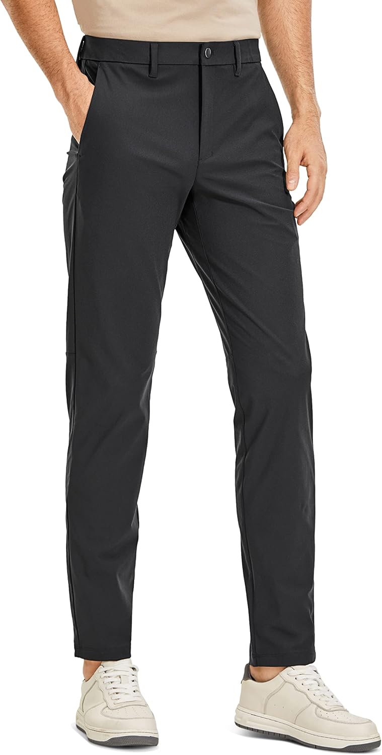 CRZ YOGA Men's All Day Comfy Golf Pants - 28"/30"/32"/34" Quick Dry Lightweight Work Casual Trousers with Pockets