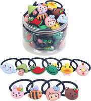 Shining Diva Fashion 20 pcs Combo Elastic Hair Bands Ties Accessories for Kids Baby Girls Women - 30 pc Combo Box of Black Animals