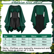 Elf Renaissance Medieval Dress, Fairy Cosplay Set, Traditional Irish Costume, Victorian Flared Sleeve Corset Skirt, Goth Outfit With Ears, Tattoo Stickers, Overknee Socks, Head Rings, Ear Clip