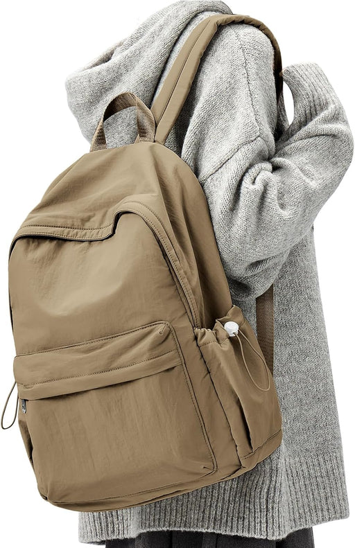 WEPOET Backpack For Women Men Waterproof College Backpack Small Travel Laptop Backpack Lightweight Gym Backpack - Brown