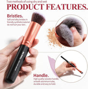 FITTO 12 Pcs Makeup Brushes Set - Naked 3 Professional Makeup Brush Kit with Soft Bristles for Face & Eye Makeup, Includes Foundation, Blush, Eyeliner, Eyeshadow Brushes & Storage Case