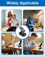 Induction Speaker Stand, 3 in 1 Foldable Cell Phone with Induction Speaker/Atmosphere Light/Anti-Slip Base, Audio Stand with 360 Rotation Foldable Dock