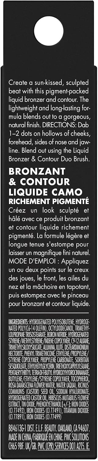 e.l.f. Camo Liquid Bronzer & Contour, Silky Highly Pigmented Formula, Creates a Long-Lasting Bronzed Glow & Natural Look, Vegan & Cruelty-Free, 4 Light/Medium - 5 Medium 29.57 ml (Pack of 1)