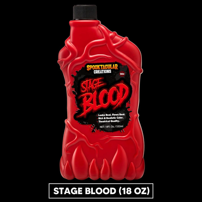 Spooktacular Creations 18 oz Fake Halloween Vampire Blood Bottle for Halloween Costume, Zombie, Vampire and Monster Makeup & Dress Up