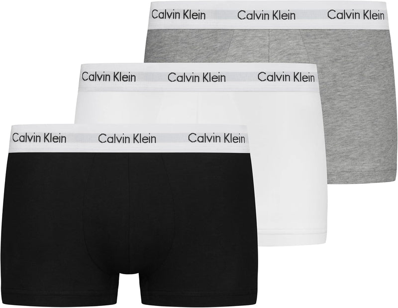 Men's Low Rise (Pack of 3) Trunks (pack of 3) - BLACK/WHITE/GREY HEATHER