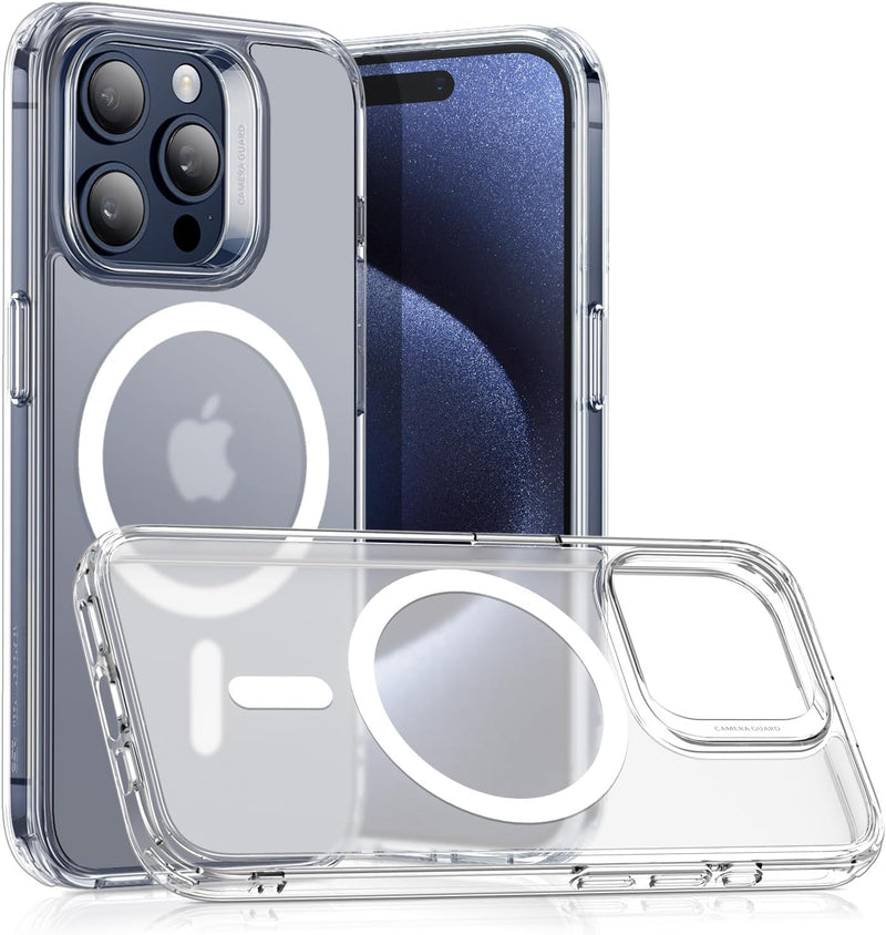 ESR for iPhone 15 Pro Max Case, Compatible with MagSafe, Military-Grade Protection, Yellowing Resistant, Scratch-Resistant Back, Magnetic Phone Cover for iPhone 15 Pro Max, Classic Series, Clear - iPhone 15 Pro Max B-Frosted Clear