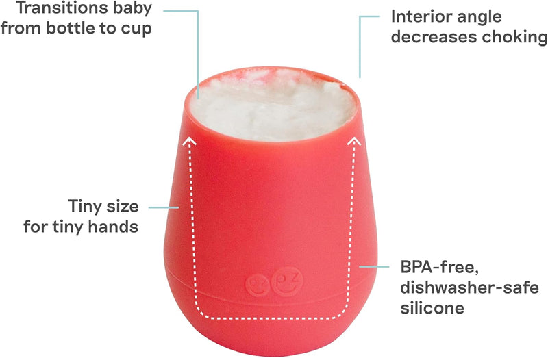 ez pz Ezpz Tiny Cup (Sage) - 100% Silicone Training Cup For Infants - Designed By A Pediatric Feeding Specialist - 4 Months+, EUtss001, Infants Training Cup