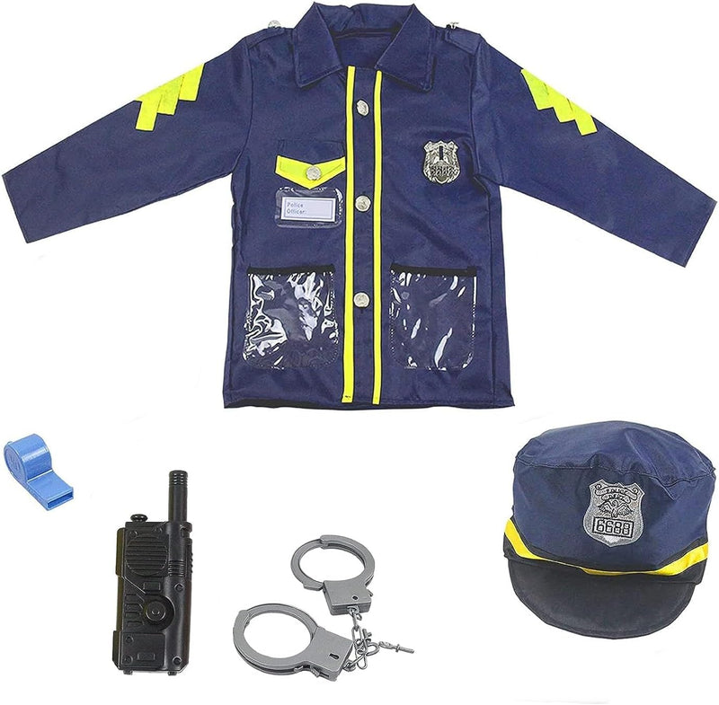 Jorunb Children'S Cosplay Costume,Astronaut, Firefighter, Doctor, Nurse,Police Costume For Children, Cosplay Accessory Sets For Carnival, Halloween, Birthday,Cosplay Party - Policemen