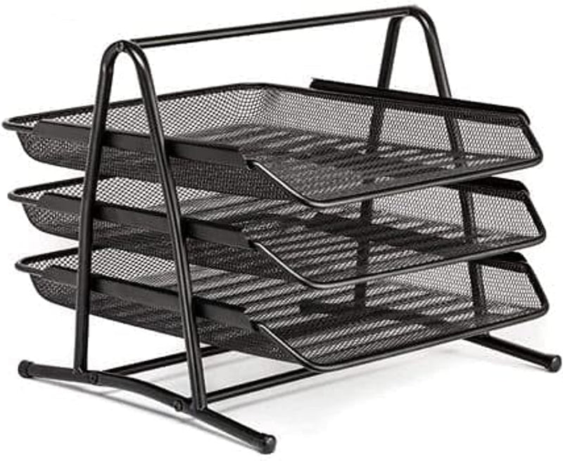 Showay Hi-Range Desk Deposit Tray 3 Layer A4 Metal tray Office Desk Organiser Paper - 3 LAYER