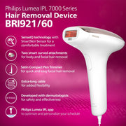 Lumea Advanced Ipl Hair Removal Device With 2 Attachments For Body & Face + Complimentary Facial Hair Remover. Compact Touch-Up Trimmer 3 Pin, Bri92160