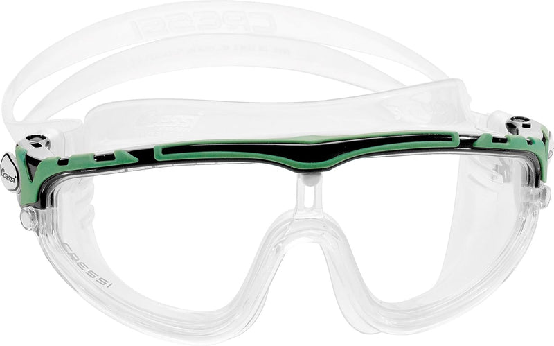 Cressi Skylight Swim Goggles - 180 Degrees View Anti Fog - Clear/Black/Lime
