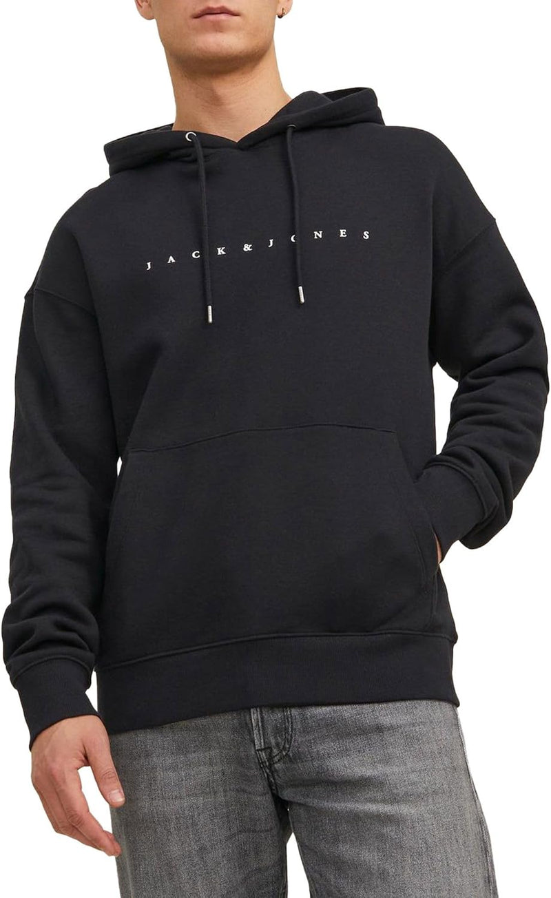 Mens STAR SWEAT HOOD Sweatshirt - Black