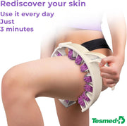 TESMED Cellulite Smooth strong anti-cellulite massager with patented roller technology - draining and firming effect - orange skin, tired legs, thighs and gluteum - Made in Italy