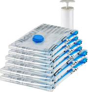 Vacuum Compression Zipper Storage Bags with Airtight Valve and Hand Pump, 3x (Jumbo, Large, Medium, Small), 12-Pack, Multiple, Clear - Multiple 6-Pack