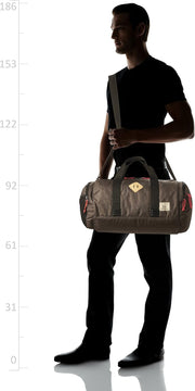 Classic 30L Medium Water Resistant Travel Duffle Bag/Gym Bag/Sports Duffle for Men/Women (Grey-Black-Orange)