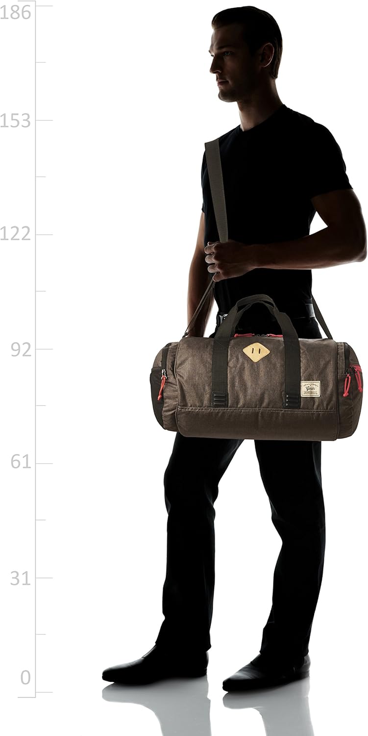 Classic 30L Medium Water Resistant Travel Duffle Bag/Gym Bag/Sports Duffle for Men/Women (Grey-Black-Orange)