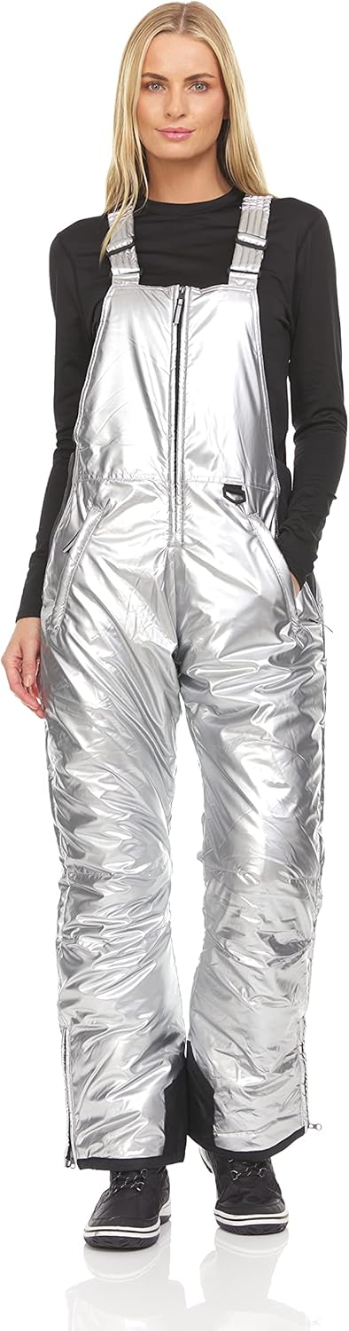 Arctic Quest womens Ski Snow Bibs Pants Insulated Water Resistant Overalls Snowboarding Winter Waterproof Pants Overalls (pack of 1)