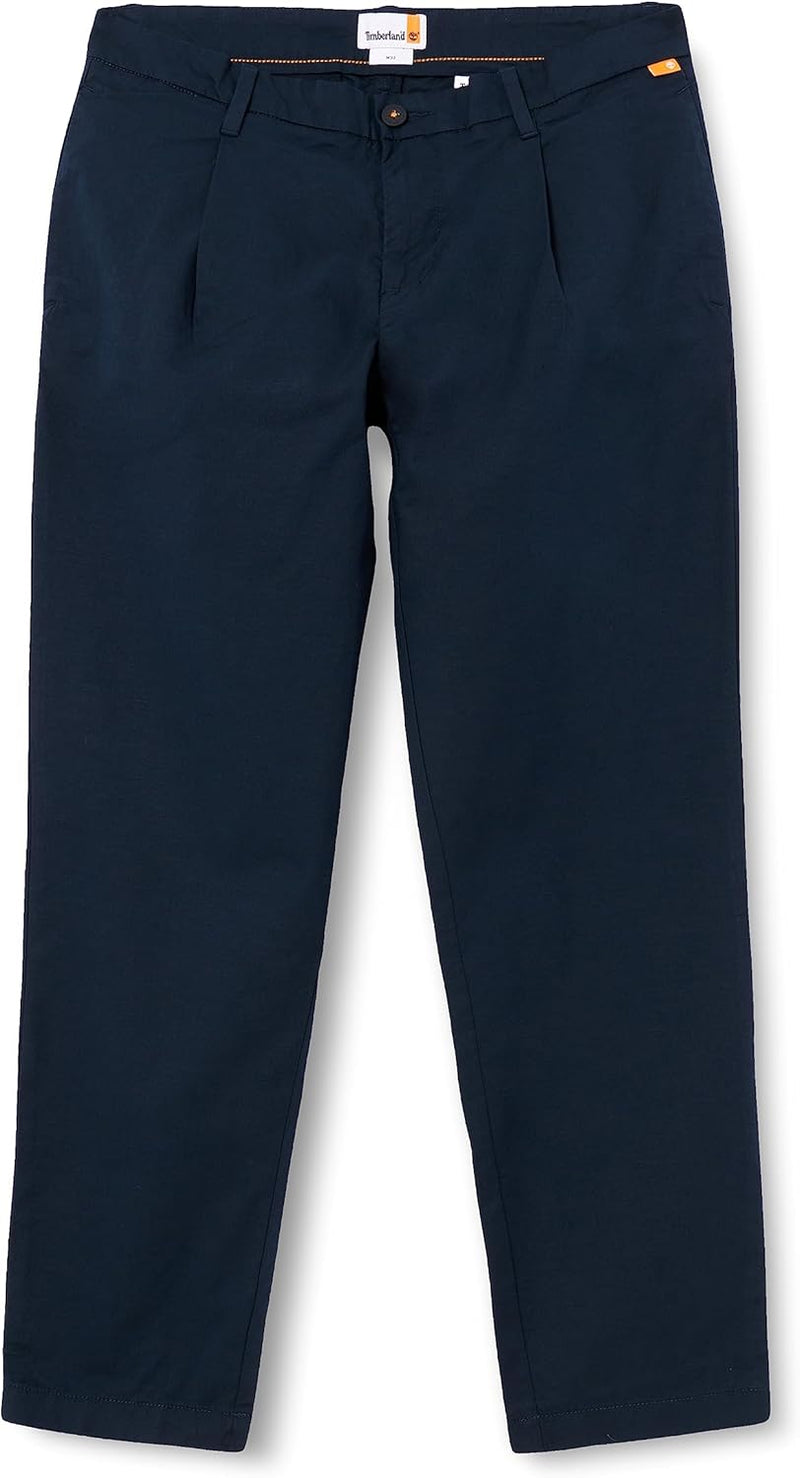 Mens Cotton Linen Slim Tapered Modern - Dark Sapphire