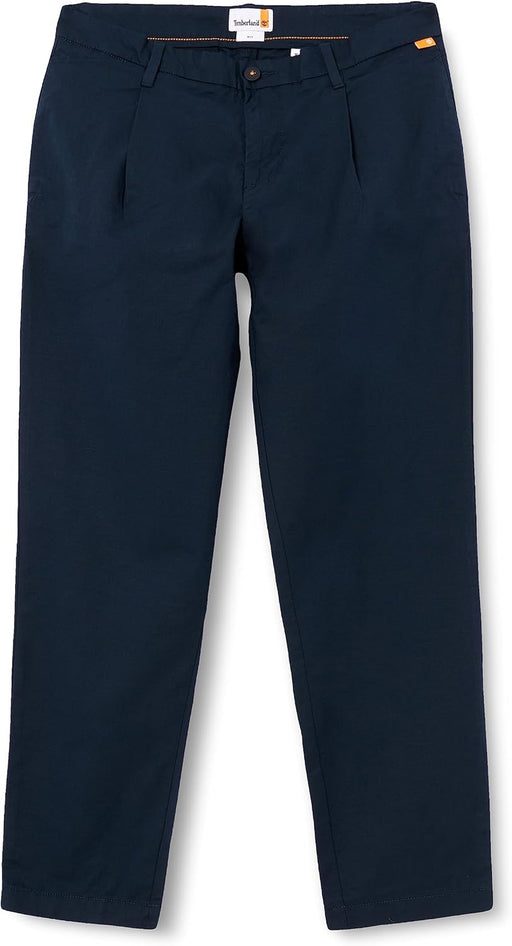 Mens Cotton Linen Slim Tapered Modern - Dark Sapphire