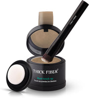 THICK FIBER Root Touch Up & Hairline Powder for Grey Root Coverage & Thin Hair Water & Sweat Resistant with Precise Brush Hair Loss Concealer for Roots, Bald Spots & Fill-In (Dark Brown) - Blonde 4g (Pack of 1)
