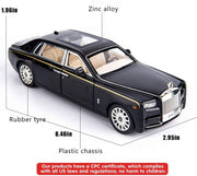 AMERTEER Alloy Rolls Royce Model Car 1:32 Car Model For Rolls-Royce Phantom Car Model Boy Toy Diecast Toy Cars With Sound & Light & 6 Open Doors For Kids Boy Girl Collect Gift SUV Model Car Toy -Black