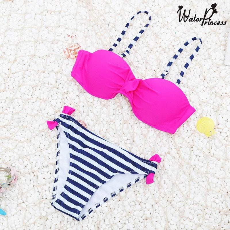 Lukitty Women's Push Up Two Piece Bikinis Swimsuits Padded Bathing Suit Swimwear