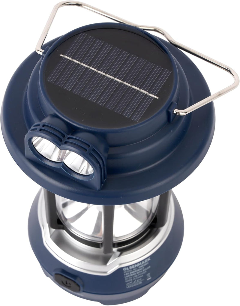 Olsenmark LED Emergency Lantern with Solar OME2824, Energy Efficient Design, Super Bright and 7 Hours Working Compact, Portable and Light-Weight Design with Long Operating Time