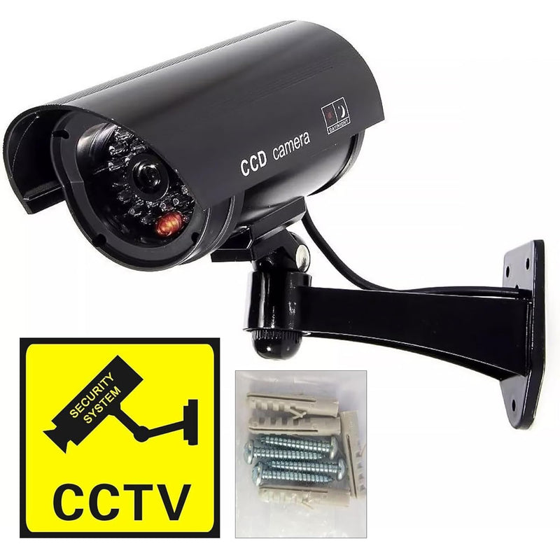 PRADAA Dummy IR CCTV Camera - Waterproof Fake Security Camera with Flashing Red Light for Indoor & Outdoor Surveillance