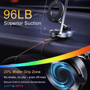 Limos 360 Vacuum Magnetic Car Phone Holder Suction Cup Mount for Windshield Dashboard Hands-Free Adjustable Stand Compatible with Magsafe Smartphones GPS Navigation Strong Suction Mount