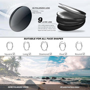 Sports Sunglasses Polarized For Mens Womens Driving Fishing Running Wrap Around Sun Glasses Unbreakable Frame Goggles with Glasses rope Strap UV Protection