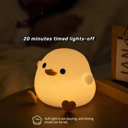 DoDo Duck Night Light, Cute Duck Lamp, Soft Silicone Dimmable Nursery Night Light, Touch Control & Rechargeable Night Lamp for Girls & Boys Bedroom, Living Room - Duck Shape