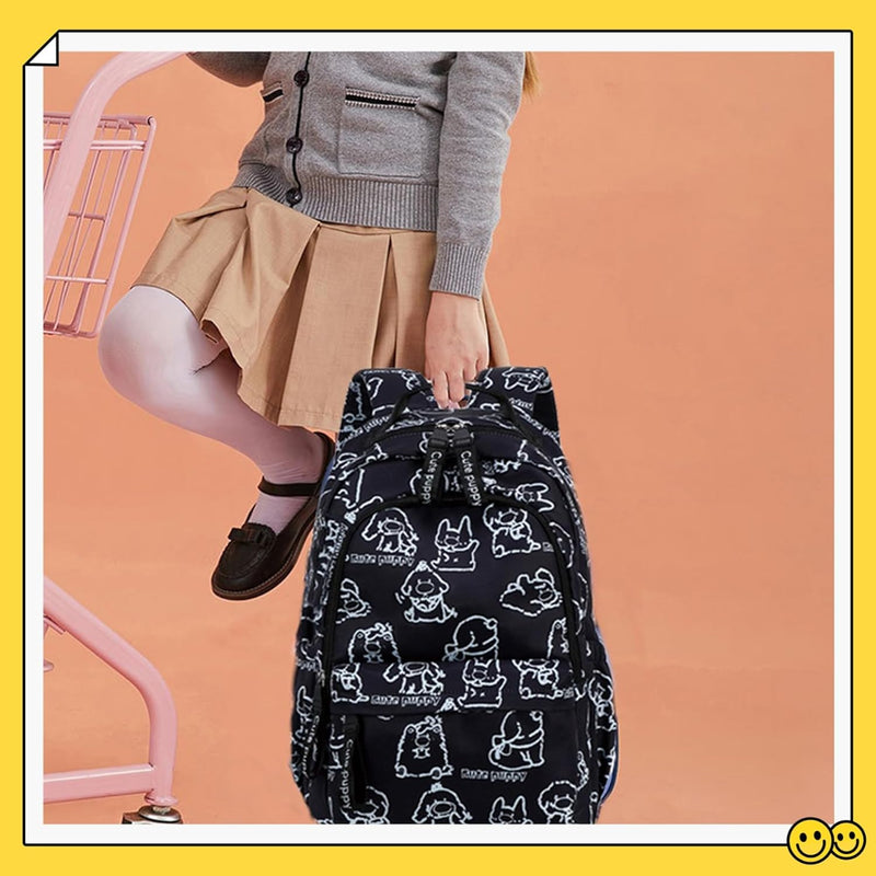 Mfikaryi Cute Cat Casual Daypack Teens Elementary School Backpack Students Bookbag for Girls Boysâ€¦