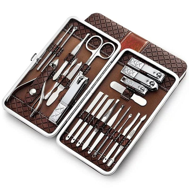 GStorm Manicure and Pedicure kit of Nail Clippers - Set of 21 (Brown), 21.0 count