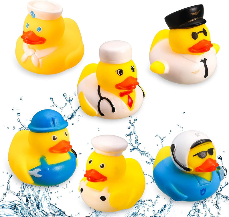 Tagaremuser Pack of 6 Bath Toys Baby Bath Duck Funny Rubber Duck Rubber Bath Ducks Colourful Rubber Ducks Float and Bath Ducks